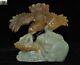 Chinese Fengshui Hetian Jade Hand Carved Bird King Hawk Eagle Catch Fish Statue