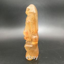 Chinese Hong Shan Culture Old Crystal Carved Sun god&eagle Statue N263