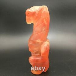 Chinese Hong Shan Culture Old Crystal Carved Sun god&eagle Statue N264