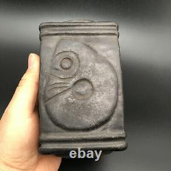 Chinese Meteorite Jade Hand-Carved Hongshan Culture dragon eagle cong, C1002