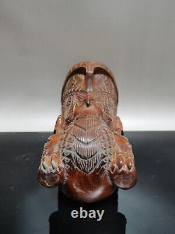 Chinese Natural Boxwood Hand Carved eagle Exquisite Brush Pots