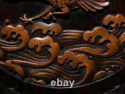 Chinese Natural Boxwood Hand carved Exquisite Eagle Screen 2612