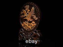 Chinese Natural Boxwood Hand carved Exquisite Eagle Screen 2612