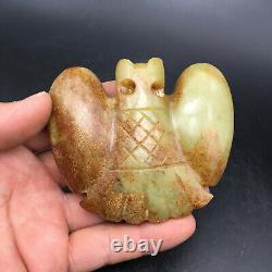 Chinese Natural He Mo Jade Hand-Carved Hongshan Culture eagle Statue, C794