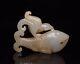 Chinese Natural Hetian Jade Hand-carved Eagle Catches Fish Statues 103494