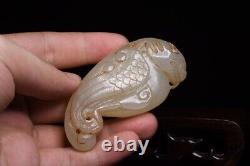 Chinese Natural Hetian Jade Hand-Carved Exquisite Eagle Statues 103833