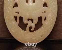 Chinese Natural Hetian Jade Hand-carved Exquisite Eagle Pendant ae1622