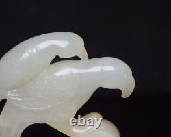 Chinese Natural Hetian Jade Hand-carved Exquisite eagle Statues 1036