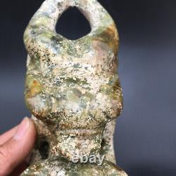 Chinese Natural Jade Hand-Carved Hongshan Culture Sun god&eagle Statue, C727