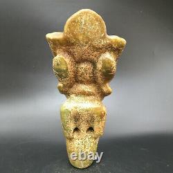 Chinese Natural Jade Hand-Carved Hongshan Culture Sun god&eagle Statue, C729
