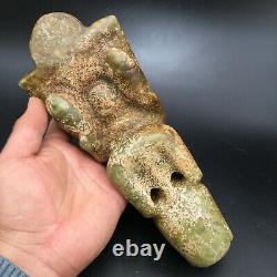 Chinese Natural Jade Hand-Carved Hongshan Culture Sun god&eagle Statue, C729