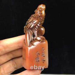 Chinese Natural Shoushan Stone Hand-carved Exquisite Eagle Seal ae1013