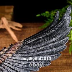 Chinese art deco pure Bronze Handpainted hawk eagle falcon shikra bird sculpture