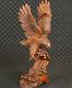 Chinese Boxwood 100% Hand Carving Eagle Statue Figure Collection Art