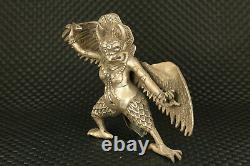 Chinese rare copper Hand cast eagle deity statue noble table decoration