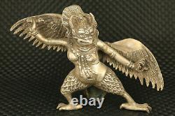 Chinese rare copper Hand cast eagle deity statue noble table decoration
