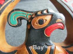 Classic Northwest Coast Design, Hand Carved Eagle Effigy Plaque, Wy-03454d