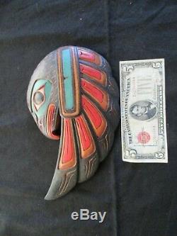 Classic Northwest Coast Design, Hand Carved Eagle Effigy Plaque, Wy-04660