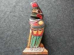 Classic Northwest Coast Design, Hand Carved Eagle Effigy Totem Pole, Wy-03429a