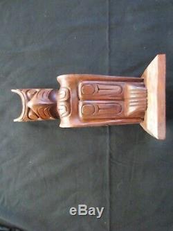 Classic Northwest Coast Design, Hand Carved Eagle Effigy Totem Pole, Wy-04667