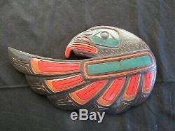 Classic Northwest Coast Design, Lg. Hand Carved Eagle Effigy Plaque, Wy-04634