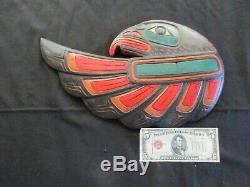 Classic Northwest Coast Design, Lg. Hand Carved Eagle Effigy Plaque, Wy-04634