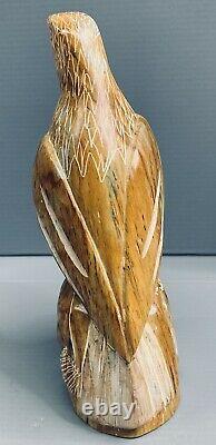 Coastal Salish Native Indian Art Hand Carved Soapstone Bald Eagle Keith Willis