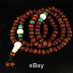 Collect Tibet Temple Hand-carved Eagle bone 108 beads Buddha beads prayer beads