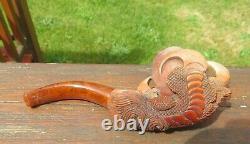 DRAGONS / EAGLE with EGG CLAW Meerschaum Tobacco Pipe Eagle Hand Carved Antique