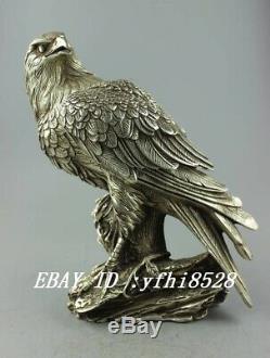 Decorative hand carved Tibet Silver Eagle Statue