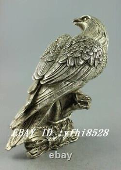 Decorative hand carved Tibet Silver Eagle Statue