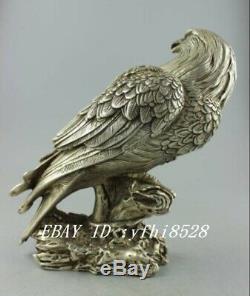 Decorative hand carved Tibet Silver Eagle Statue