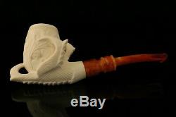 Deluxe Eagle's Claw Hand Carved Block Meerschaum Pipe in CASE 10092