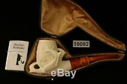 Deluxe Eagle's Claw Hand Carved Block Meerschaum Pipe in CASE 10092