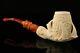 Deluxe Eagle's Claw Hand Carved Block Meerschaum Pipe In Case 8881