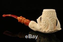 Deluxe Eagle's Claw Hand Carved Block Meerschaum Pipe in CASE 8881
