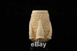 Deluxe Eagle's Claw Hand Carved Block Meerschaum Pipe in CASE 8881
