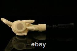 Deluxe Eagle's Claw Hand Carved Block Meerschaum by Kenan with CASE 10569