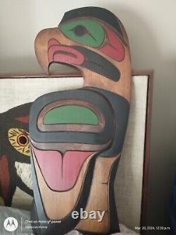 Doug Harper Northwest Coast Native Art Red Cedar Hand Carved and Painted Eagle