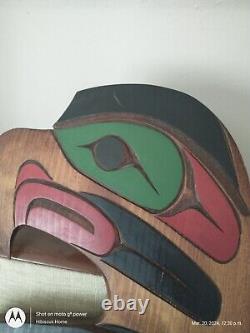 Doug Harper Northwest Coast Native Art Red Cedar Hand Carved and Painted Eagle