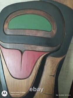 Doug Harper Northwest Coast Native Art Red Cedar Hand Carved and Painted Eagle