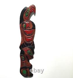 EAGLE BEAR George MATILPI Hand Carved Cedar Coast Carving Indigenous Native ART