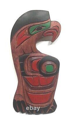 EAGLE George MATILPI Hand Carved Painted signed Original Carving First Nations