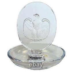 EAGLE PIN TRAY 3.5 tall by Lalique #10756 Crystal NEW IN BOX Made in France