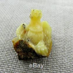 EXCLUSIVE butterscotch hand carved Genuine Baltic amber Eagle 11.70 grams