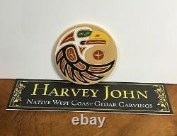 Eagle 9.5 Harvey JOHN Original Haida Carving Panel Hand Painted Native art R