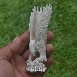 Eagle Carving 106mm Height T509 in Antler Hand Carved