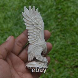 Eagle Carving 106mm Height T509 in Antler Hand Carved