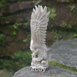 Eagle Carving 127mm Height T457 in Antler Hand Carved