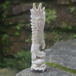 Eagle Carving 138mm Height T456 in Antler Hand Carved